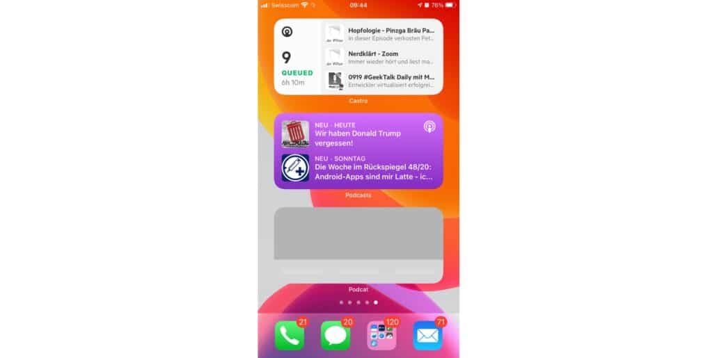 iOS 14 Widgets für Podcatcher